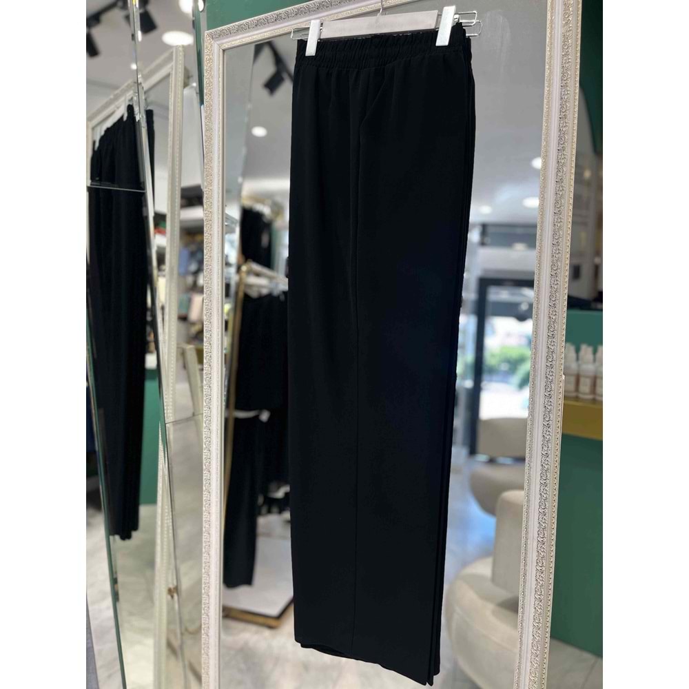 DUHAS BOL PAÇA KREP PANTOLON - SİYAH - 52