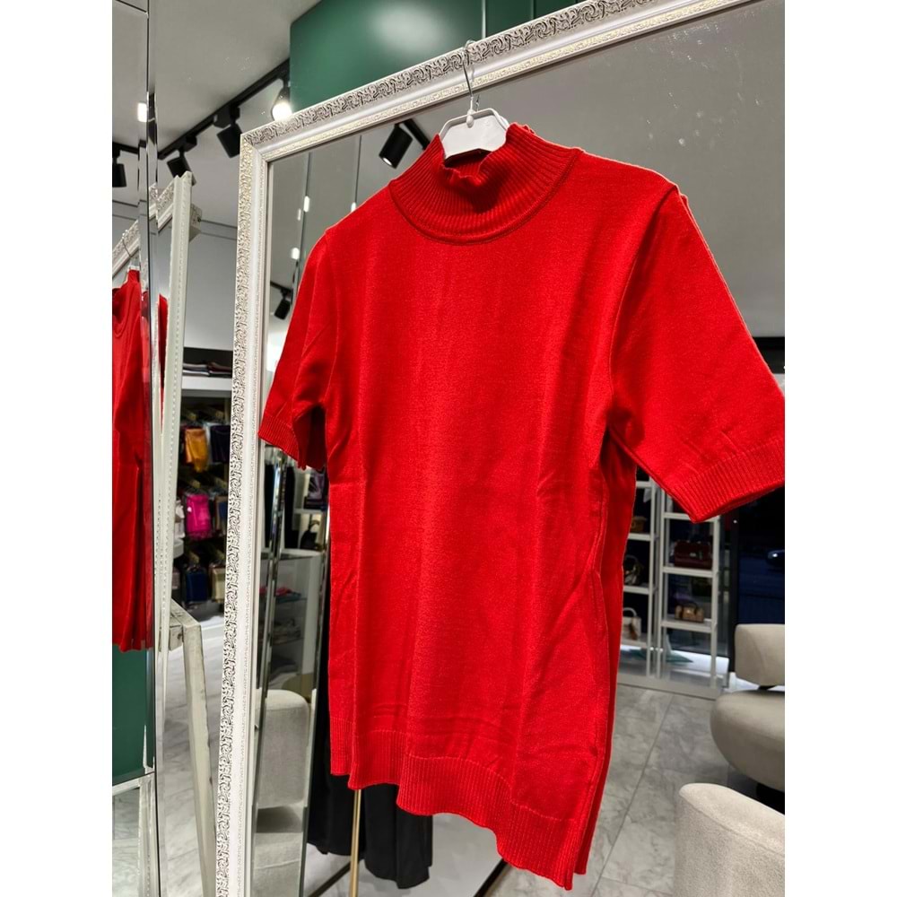 BEYS DESIGN KISA KOLLU TRİKO İÇLİK - MERCAN