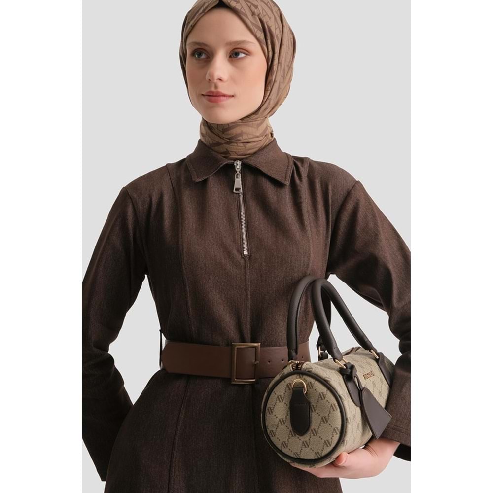 ARMİNE SİLİNDİR ÇANTA 410 - VİZON