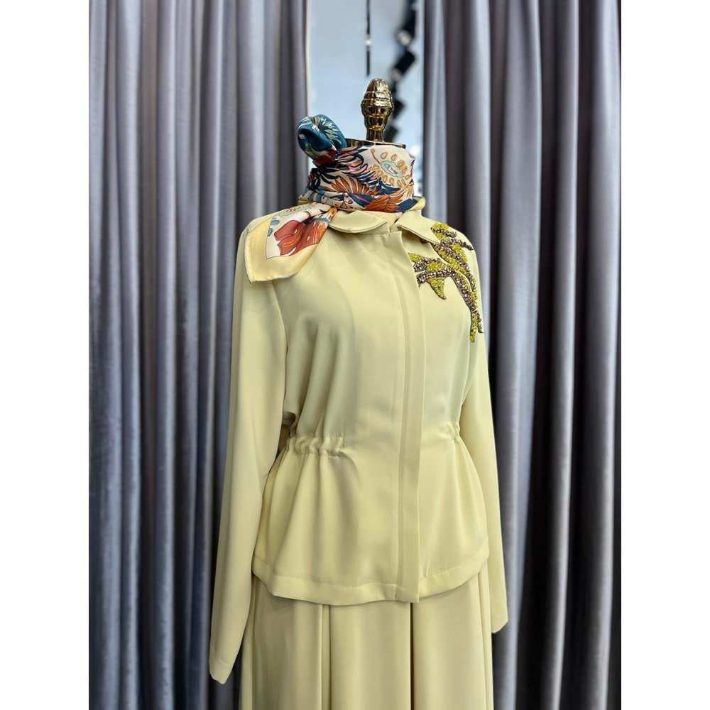 HALE LORA ETEKLİ TAKIM - LİMON SARI - 1