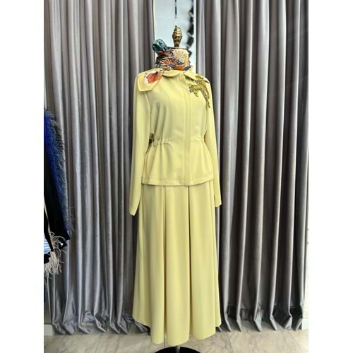 HALE LORA ETEKLİ TAKIM - LİMON SARI - 2