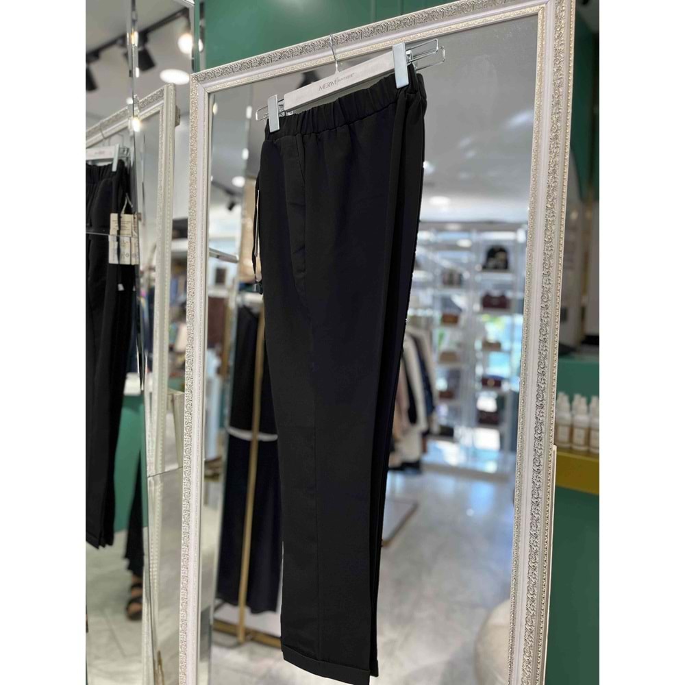 HÜMA KUMAŞ PANTOLON PAÇASI KATLI - SİYAH - 46
