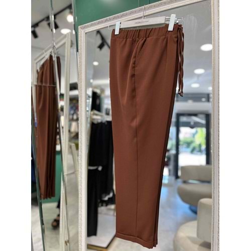 HÜMA KUMAŞ PANTOLON PAÇASI KATLI - KAHVERENGİ - 48