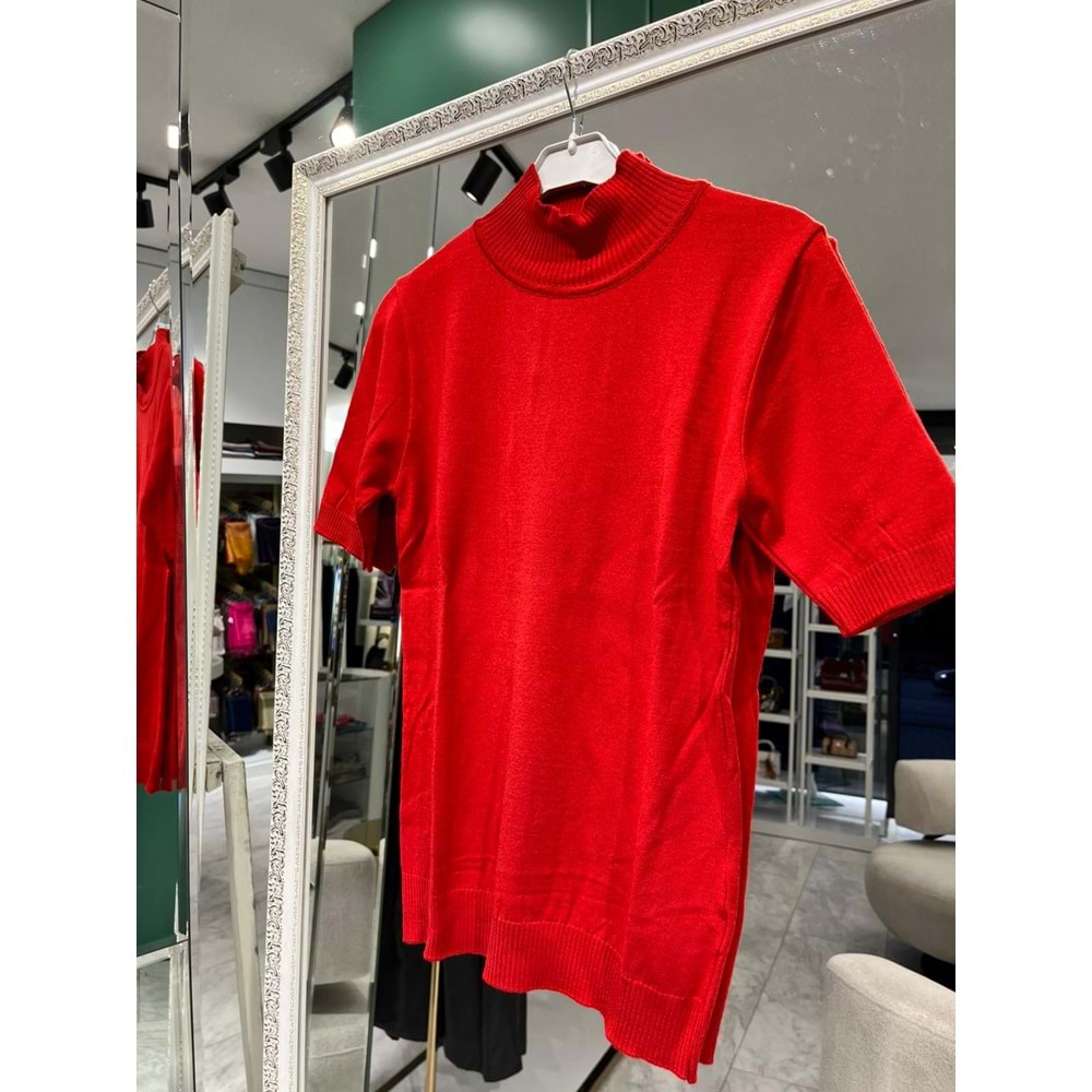 BEYS DESIGN KISA KOLLU TRİKO İÇLİK - MERCAN