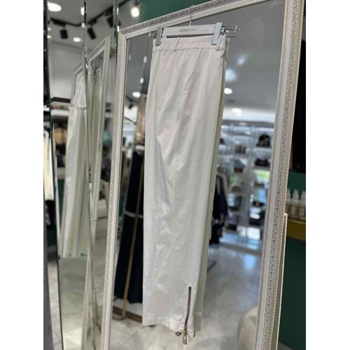 MISSEMRAMISS SATEN PANTOLON PAÇA FERMUARLI - EKRU - 44
