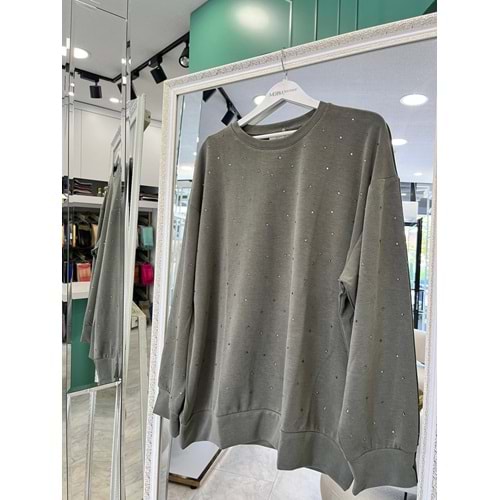 ADN MİNİK TAŞLI SWEAT ÖRME CUPRA - HAKİ - 3