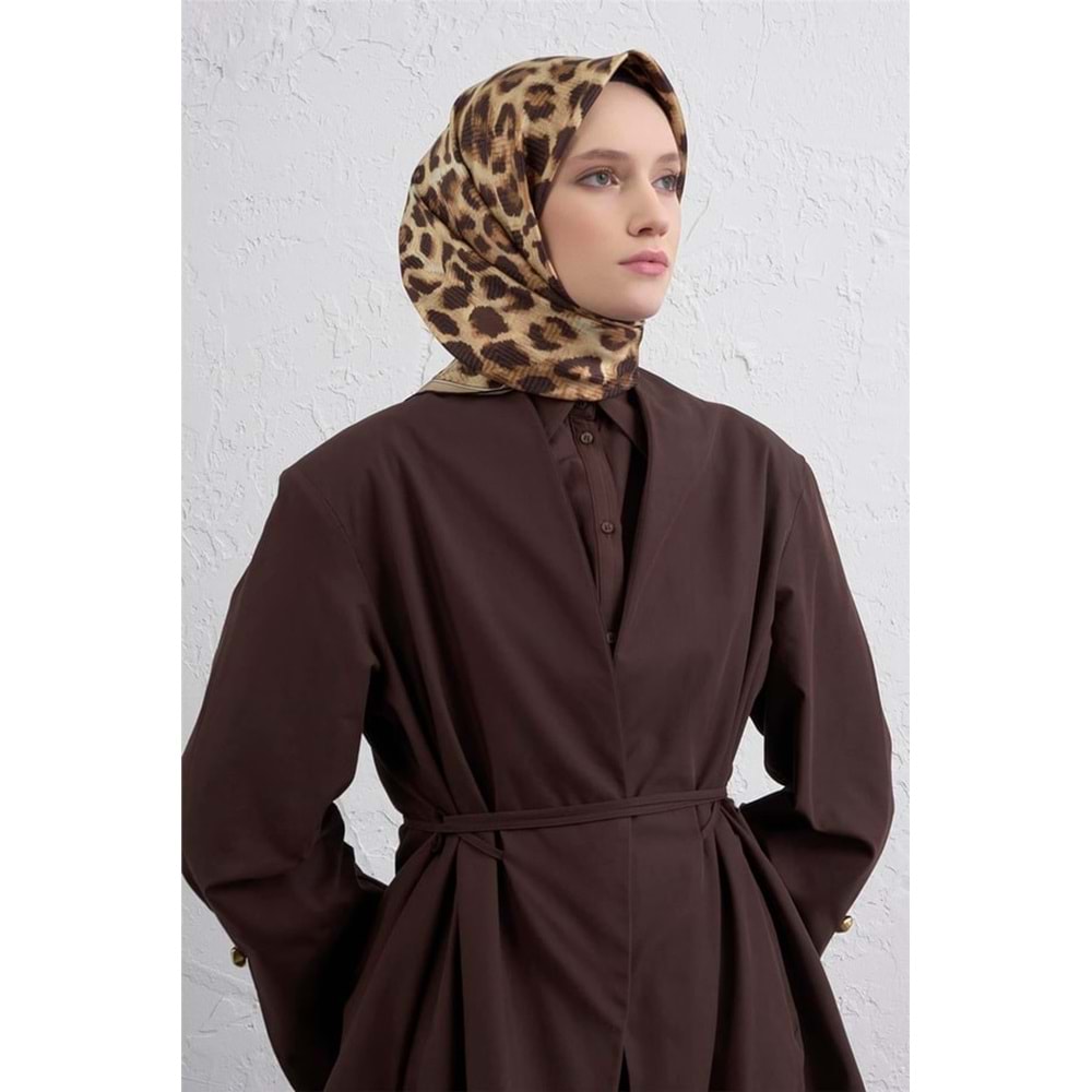 ARMİNE SAF İPEK LEOPAR DESEN EŞARP 25-26 - 1