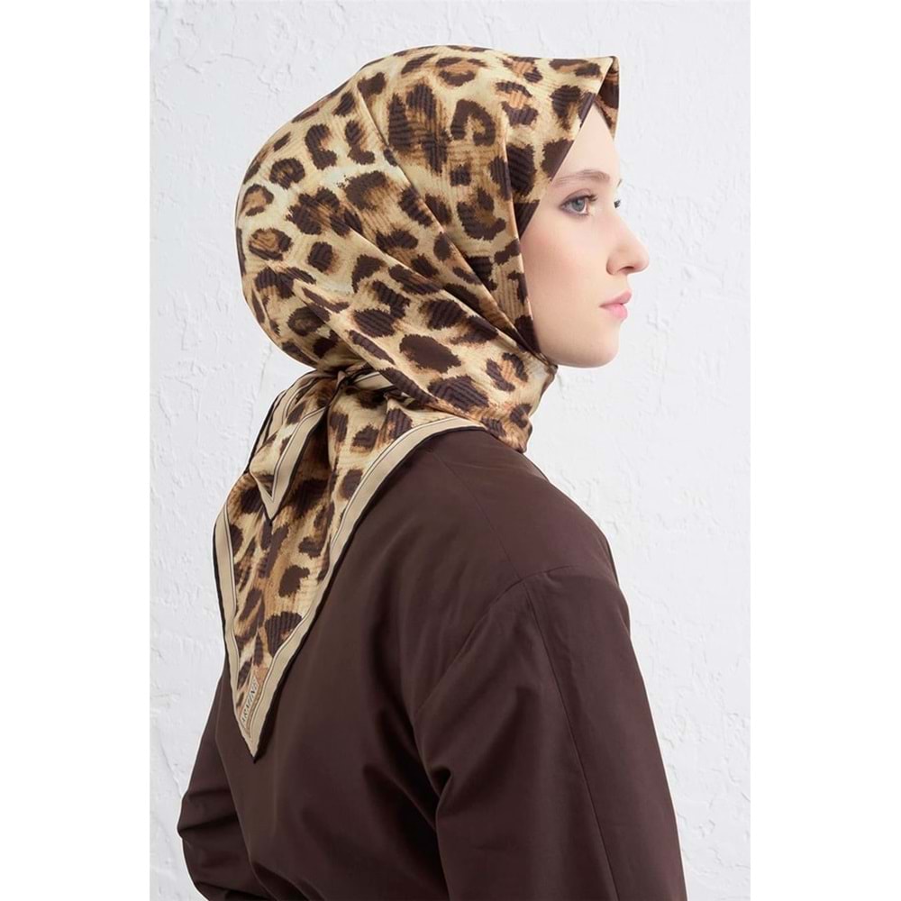 ARMİNE SAF İPEK LEOPAR DESEN EŞARP 25-26 - 1
